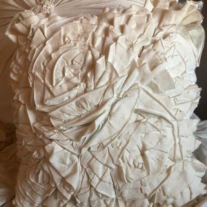 Textured cream decorative, throw pillow